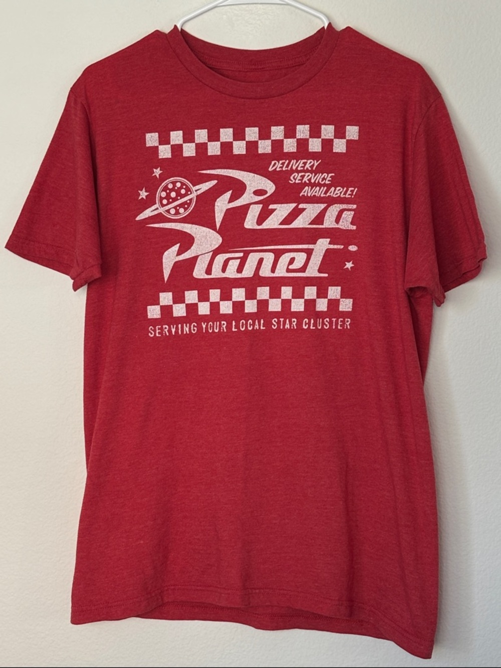 Disney Pizza Planet Toy Story Pixar Red Short Sleeve Tee